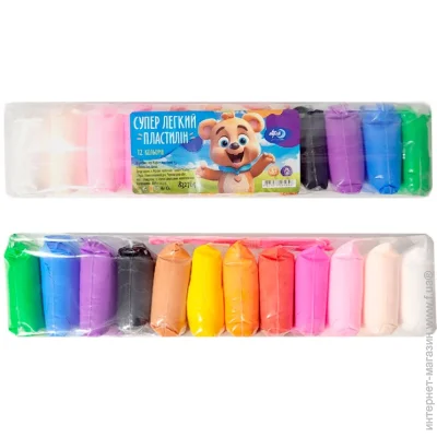 Пластилин легкий 12 цветов 108 г со стеками Лідер Пластилин легкий 12 цветов 108 г со стеками Лідер