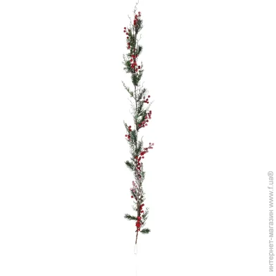 Гирлянда хвойная микс с красными ягодами и усиками 1,2 м Гирлянда хвойная микс с красными ягодами и усиками 1,2 м