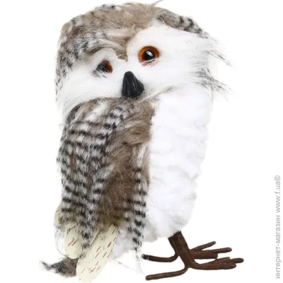 Фігурка під ялинку Декорація новорічна сова пір'я коричневий 13х25 см Фігурка під ялинку Декорація новорічна сова пір'я коричневий 13х25 см