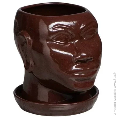 Горшок для цветов керамика Африканка фигурный глянец шоколад 1,7 л Nana ceramics Горшок для цветов керамика Африканка фигурный глянец шоколад 1,7 л Nana ceramics
