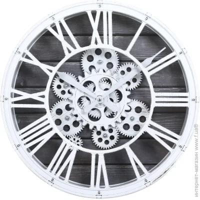 Часы настенные классические  Часы настенные Roma Geras 38,5x38,5x7,5 см античный белый — механизм кварцевый (электронный) — питание батарейки Часы настенные классические  Часы настенные Roma Geras 38,5x38,5x7,5 см античный белый — механизм кварцевый (электронный) — питание батарейки