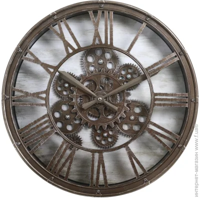 Часы настенные классические  Часы настенные Roma Geras 38,5x38,5x7,5 см античная медь — механизм кварцевый (электронный) — питание батарейки Часы настенные классические  Часы настенные Roma Geras 38,5x38,5x7,5 см античная медь — механизм кварцевый (электронный) — питание батарейки