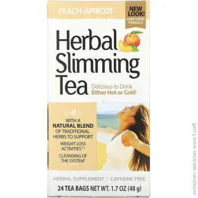     21st Century Herbal Slimming Tea Caffeine Free 24 Tea Bags (Peach-Apricot)
