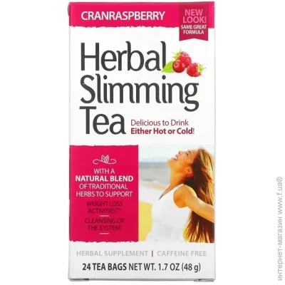 21st Century Herbal Slimming Tea Caffeine Free 24 Tea Bags Cranraspberry (000023538)