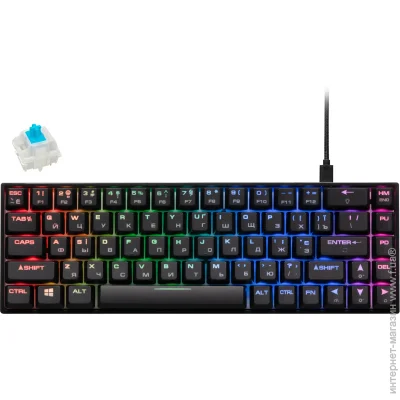   2E GAMING KG370 RGB 68key Gateron Blue Switch USB Black Ukr (2E-KG370UBK-BL)