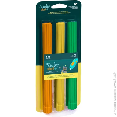 Стержень 3Doodler 3d-ручки - микс 75шт: оранжевый, желтый, зеленый (3DS-ECO-MIX2-75) Стержень 3Doodler 3d-ручки - микс 75шт: оранжевый, желтый, зеленый (3DS-ECO-MIX2-75)