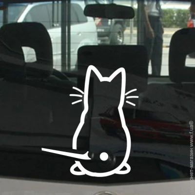 3M Наклейка в авто Кіт 32х20 см Білий (3116) 3M Наклейка в авто Кіт 32х20 см Білий (3116)
