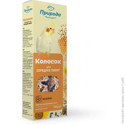 Лакомство для средних попугаев Природа Колосок мед 140 г / 2 шт (4820157400494) (PR740049) Лакомство для средних попугаев Природа Колосок мед 140 г / 2 шт (4820157400494) (PR740049)