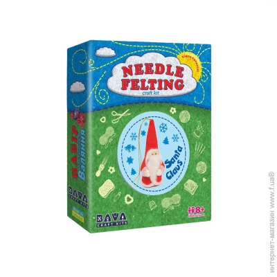Умняшка Дитячий набір творчості Валяння "Санта Клаус" ВАЛ-006 натуральна шерсть Умняшка Дитячий набір творчості Валяння "Санта Клаус" ВАЛ-006 натуральна шерсть