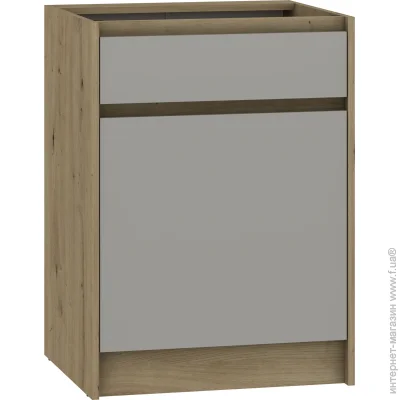 Грейд Тумба нижня з одним ящиком МС Злата 60х82х52 шиншила сіра/дуб артизан Грейд Тумба нижня з одним ящиком МС Злата 60х82х52 шиншила сіра/дуб артизан