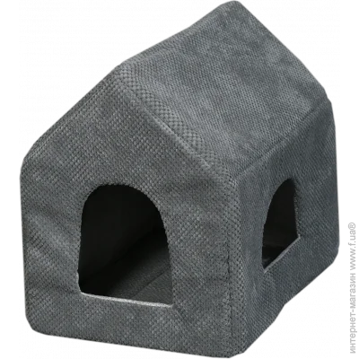 Домик лежанка для домашних животных Мур-Мяу "Будочка" 50х40х50 см лежак для собак спальное место для кота Серый +  Удочка дразнилка в подарок (10560) Домик лежанка для домашних животных Мур-Мяу "Будочка" 50х40х50 см лежак для собак спальное место для кота Серый +  Удочка дразнилка в подарок (10560)