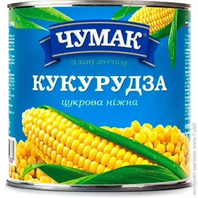 Овочева консервація Чумак Кукурудза консервована цукрова ніжна 420 г Овочева консервація Чумак Кукурудза консервована цукрова ніжна 420 г
