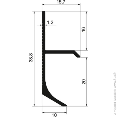 Алюпро Плинтус белый матовый 40x12x2500 мм Алюпро Плинтус белый матовый 40x12x2500 мм