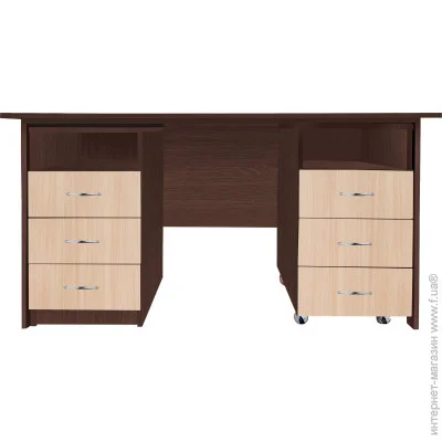 Макси-Мебель Стіл письмовий Космос (плюс) із двома тумбами Венге магія/Дуб молочний(12262) Макси-Мебель Стіл письмовий Космос (плюс) із двома тумбами Венге магія/Дуб молочний(12262)