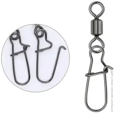 Вертлюг с застежкой Кардинал Застежка с вертлюгом 16 кг 10 шт. №5 Вертлюг с застежкой Кардинал Застежка с вертлюгом 16 кг 10 шт. №5