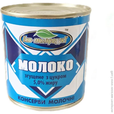 Згущене молоко Еко-Молпродукт Молоко згущене з цукром 5% 370 г (4820136000189) Згущене молоко Еко-Молпродукт Молоко згущене з цукром 5% 370 г (4820136000189)