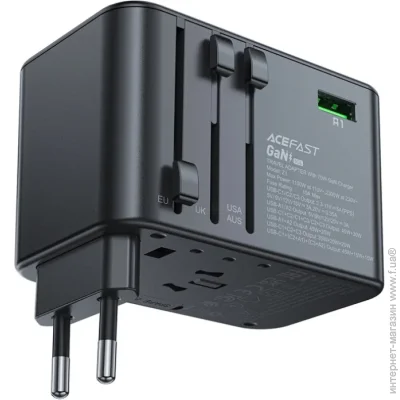 Acefast   5xUSB 75W (3xUSB-C +  2xUSB-A) Gan Z1 Fast Charger Acefast (6974316282495)