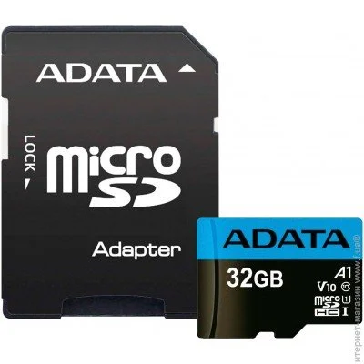  ' ADATA microSDHC 32GB Class 10 UHS-I A1 + SD  (AUSDH32GUICL10A1-RA1)