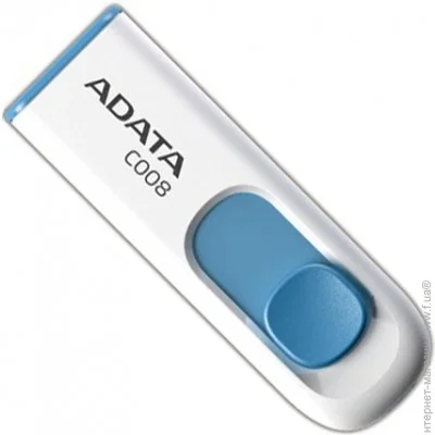  USB 2.0 ADATA C008 16GB White/Blue (AC008-16G-RWE)