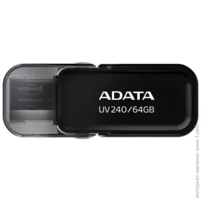 USB 2.0 ADATA UV240 64GB Black (AUV240-64G-RBK)