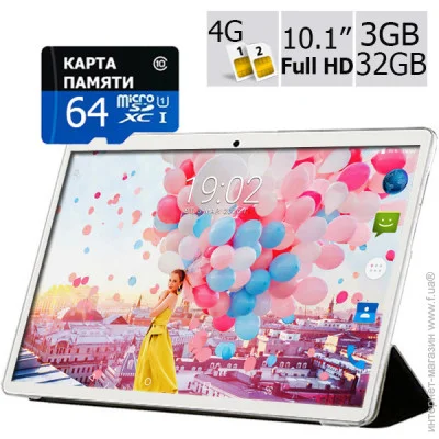 Adronix - MT104 Silver 3GB / 32GB LTE IPS 10/1 "Full HD + - +  ' 64GB