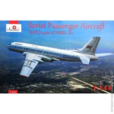  Amodel Tupolev Tu-104 airliner, Aeroflot, kit1 (AMO1469)
