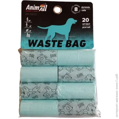 Animall Пакети 8 рулонів по 20 шт Animall Пакети 8 рулонів по 20 шт