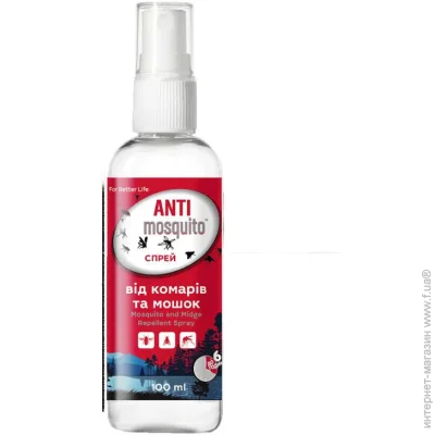 Спрей от насекомых Anti mosquito От комаров и мошек 100 мл (4820214192683) Спрей от насекомых Anti mosquito От комаров и мошек 100 мл (4820214192683)