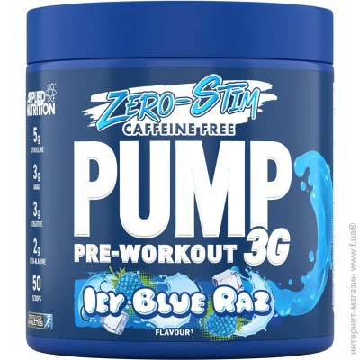 Applied Nutrition   Applied Pump Pre Workout 3g Zero Stim 375 g (ICY Blue Raz) (-00001602)