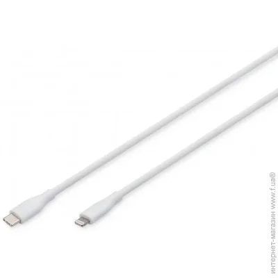    USB, USB-C - Lightning 1 , USB 2.0, 60W, ,  AK-600110-010-W DIGITUS by ASSMANN (AK-600110-010-W)