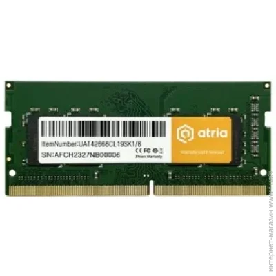   Atria 8Gb DDR4 2666MHz sodimm (UAT42666CL19SK1/8)