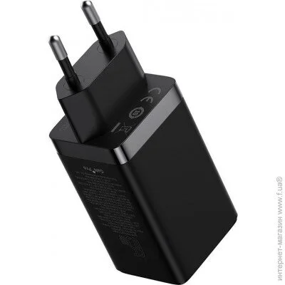   Baseus GaN5 Pro Fast Charger 2C+U 65W Black w/Type-C to Type-C (CCGP120201)