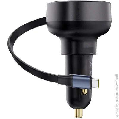  Baseus Enjoyment Pro Car Charger Type-C + Retractable Type-C Cable 60W black (C00057802111-01)