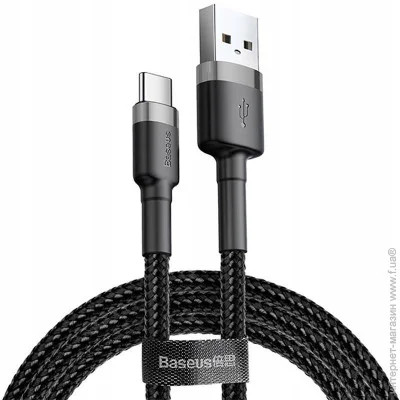 Baseus  Cafule Cable USB to Type-C 2A 2m CATKLF-CG1 Black-Grey (1350443842)