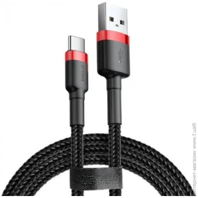 Baseus  Cafule Series Cable USB to Type-C 3A 0.5m CATKLF-A91 Black-Red (2376894066)