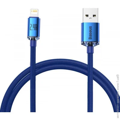 Baseus  Crystal Shine Series Fast Charging Cable USB to Lightning 2.4A 1.2m CAJY000003 Blue (1692405231)