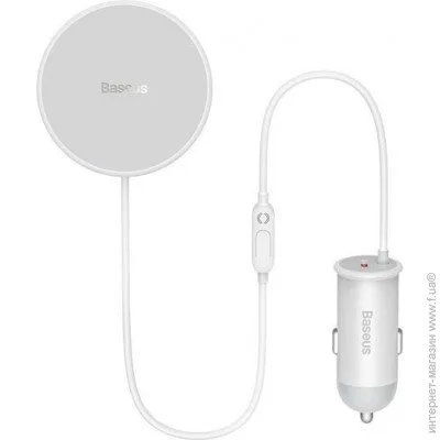 Baseus CW01 Magnetic Wireless Charging Car Mount 40W with USB-C White (SUCX040102)