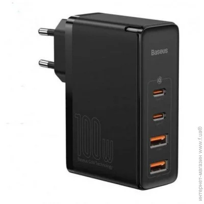   Baseus GaN2 Pro Quick Charger 2USB + 2Type-C 100W CCGAN2P-L01 Black