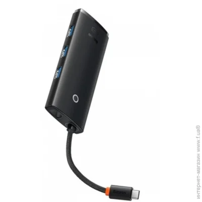 USB- Baseus  Lite Series 5-Port Type-C HUB Docking Station Type-C to HDMI+ USB3.0*3+ PD WKQX040001 Black (1978974617)
