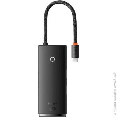USB- Baseus Lite Series 6-Port USB-A HUB Black (WKQX050001)