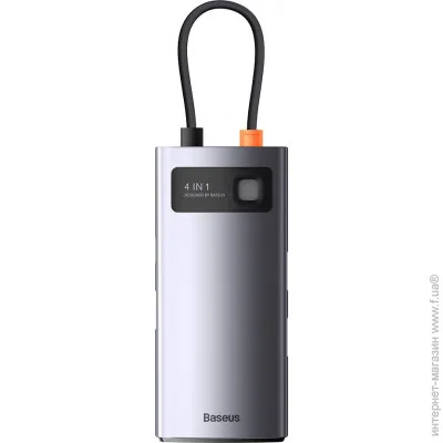 USB- Baseus Metal Gleam Series 4-in-1 Multifunctional Type-C Hub Gray (WKWG070113)
