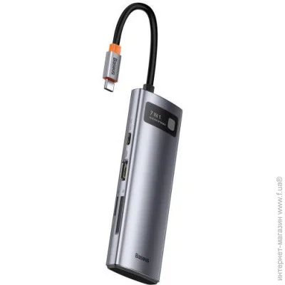  Baseus   Metal Gleam Series 7-in-1 Multifunctional Type-C Hocking Station Gray WKWG020113 (1866911384)