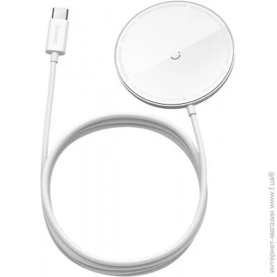    Baseus Simple Mini Magnetic Wireless Charger White (WXJK-F02)