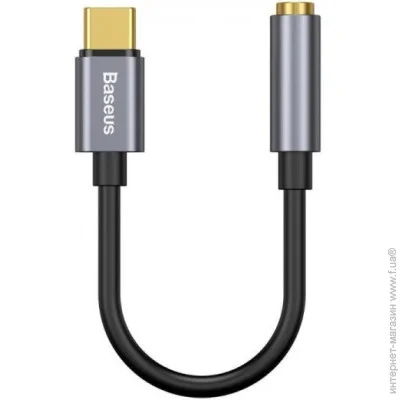 Baseus   Type-C Male to 3.5mm Female Adapter L54 CATL54-0G Deep Grey (1630522698)