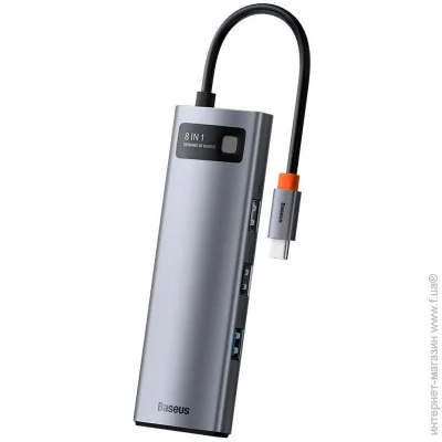 USB- Baseus   USB  Metal Gleam Series 8-in-1 Multifunctional Type-C HUB Docking (1568124409)