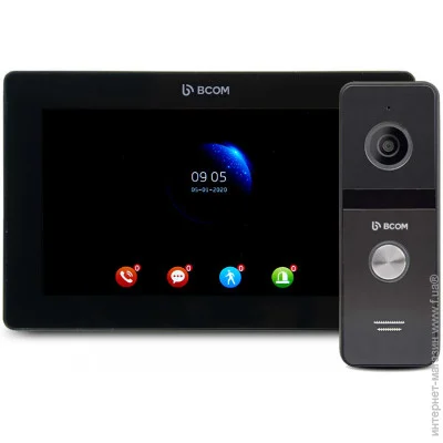 Домофон комплект домофона Bcom Комплект відеодомофону BD-770FHD/T Black Kit Домофон комплект домофона Bcom Комплект відеодомофону BD-770FHD/T Black Kit