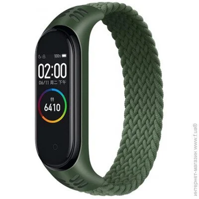  Elastic Nylon Style BeCover  Xiaomi Mi Smart Band 5 / Mi Smart Band 6 (Size M) Khaki (706150)