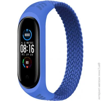  Elastic Nylon Style BeCover  Xiaomi Mi Smart Band 5 / Mi Smart Band 6 (Size S) Deep Blue (706138)