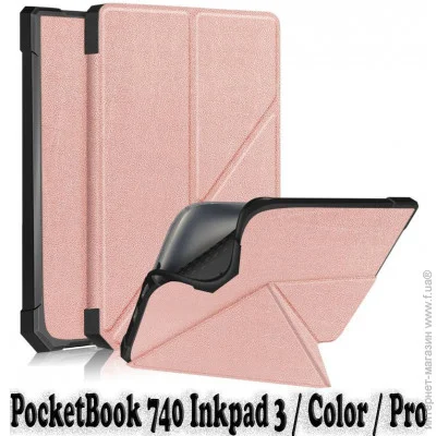  Ultra Slim Origami BeCover  PocketBook 740 Inkpad 3 / Color / Pro Rose Gold (707456)