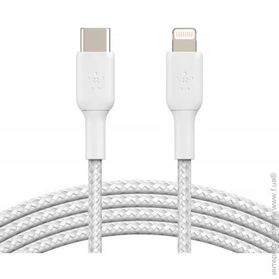  Belkin USB--Lightning, BRAIDED, 2m, white (CAA004BT2MWH)